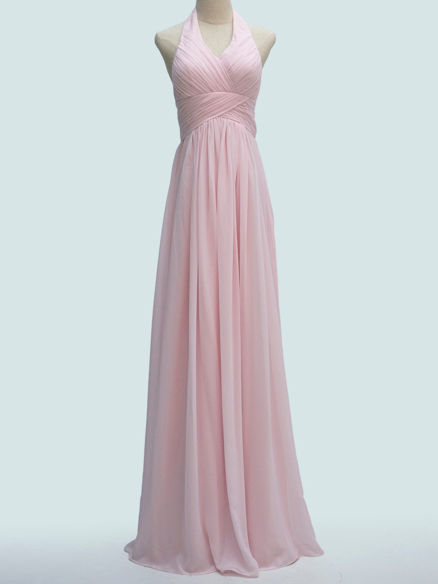 Chiffon V-Neck Sleeveless Bridesmaid Dress| Plus Size | 60+ Colors