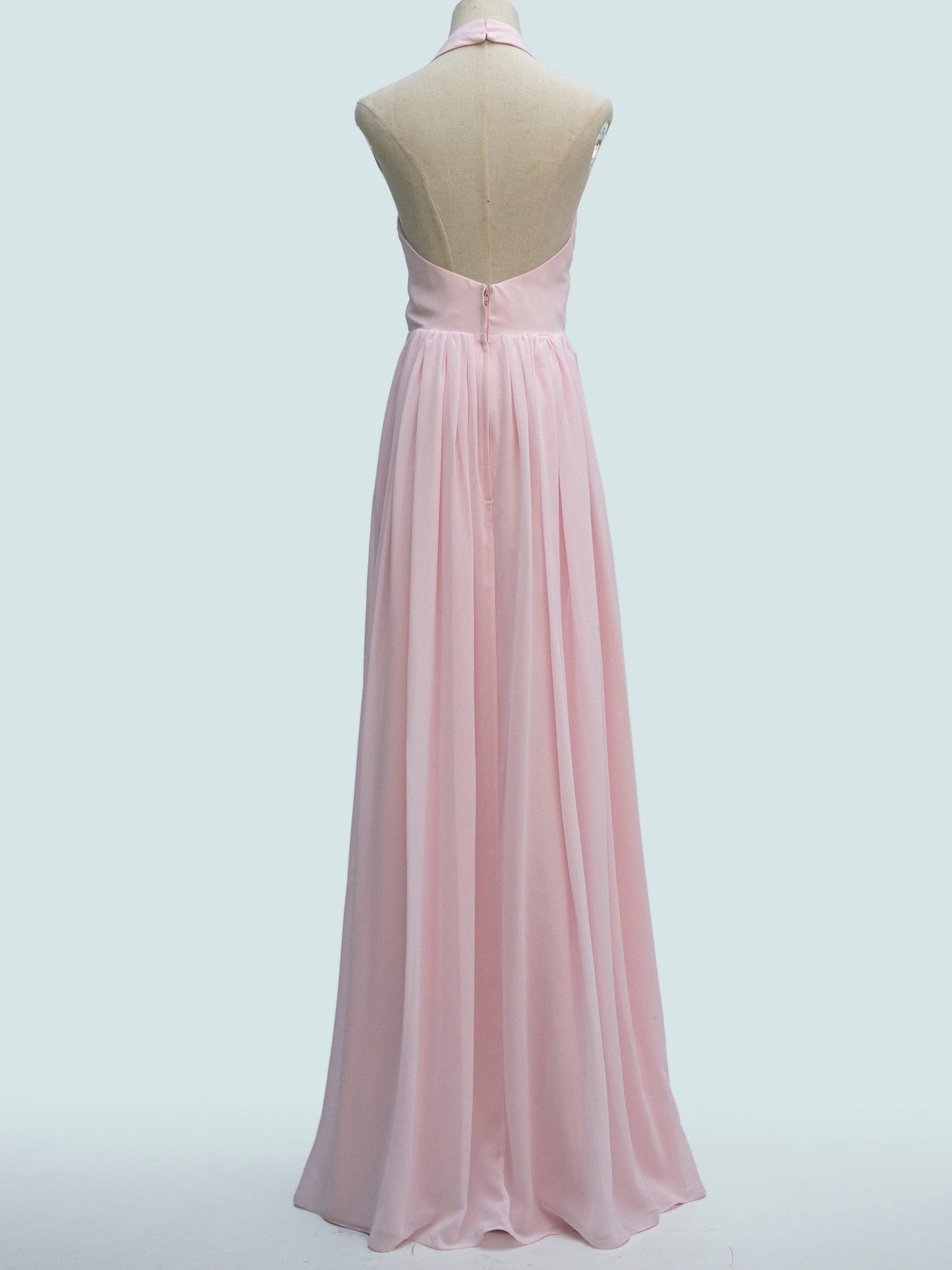 Chiffon V-Neck Sleeveless Bridesmaid Dress| Plus Size | 60+ Colors
