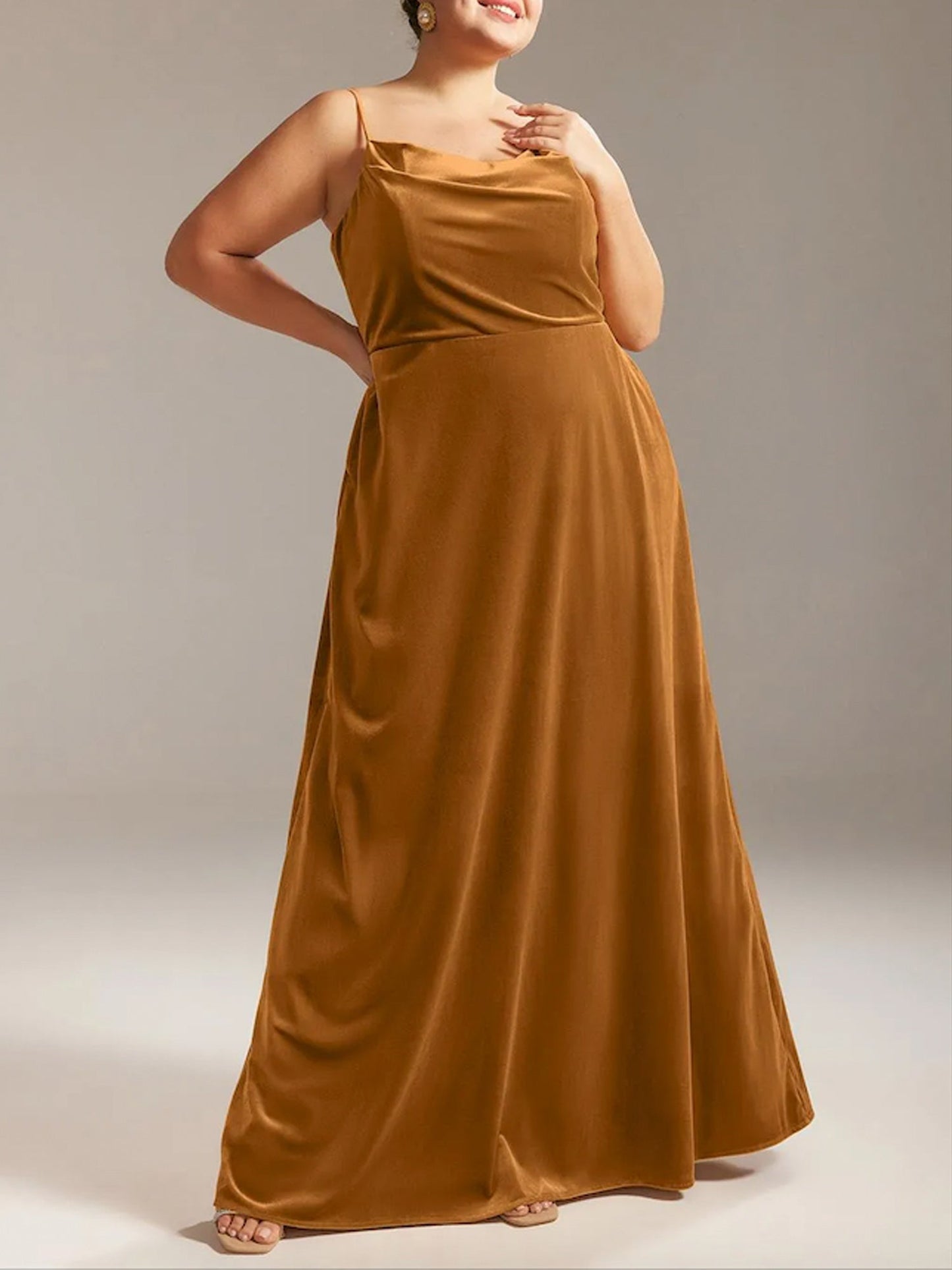 Velvet V-Neck Sleeveless Bridesmaid Dress| Plus Size | 60+ Colors