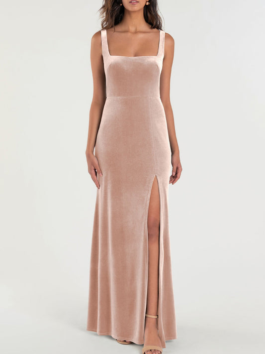 Velvet V-Neck Half Sleeves Bridesmaid Dress| Plus Size | 60+ Colors