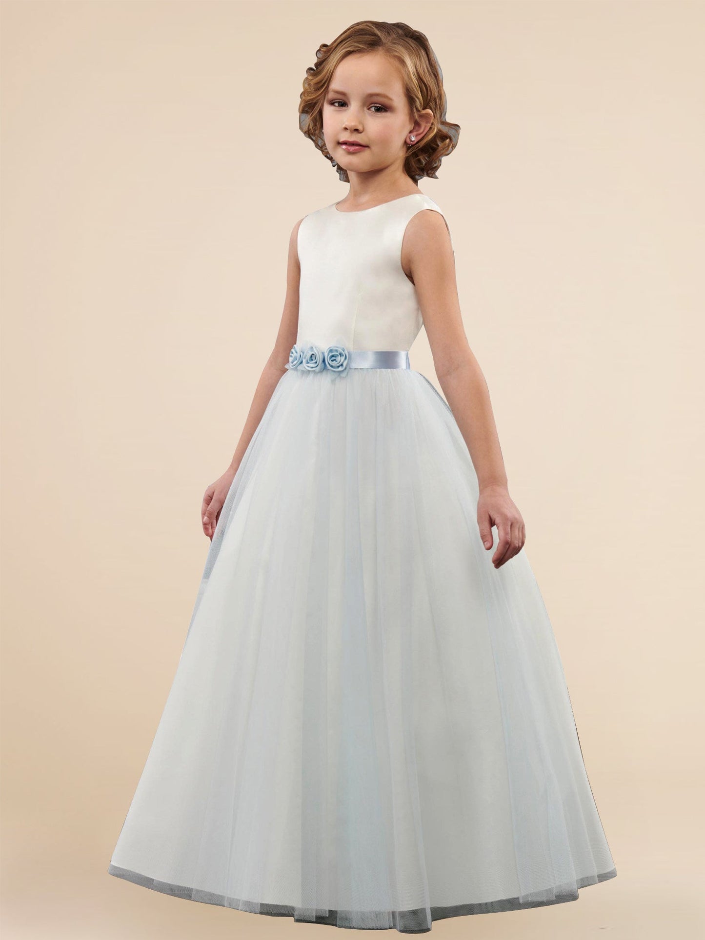 Lace A-Line Scoop Neck Sleeveless Flower Girl Dress-M500032