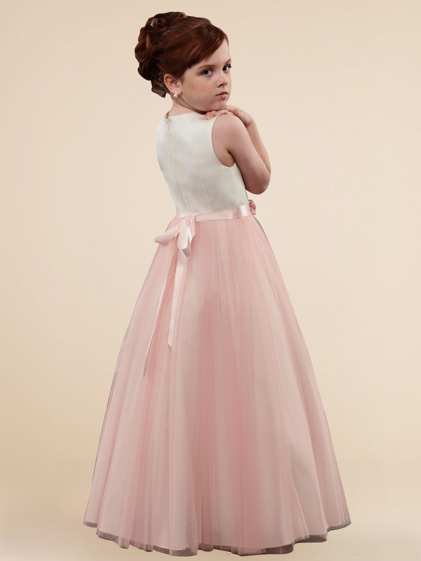 Lace A-Line Scoop Neck Sleeveless Flower Girl Dress-M500032