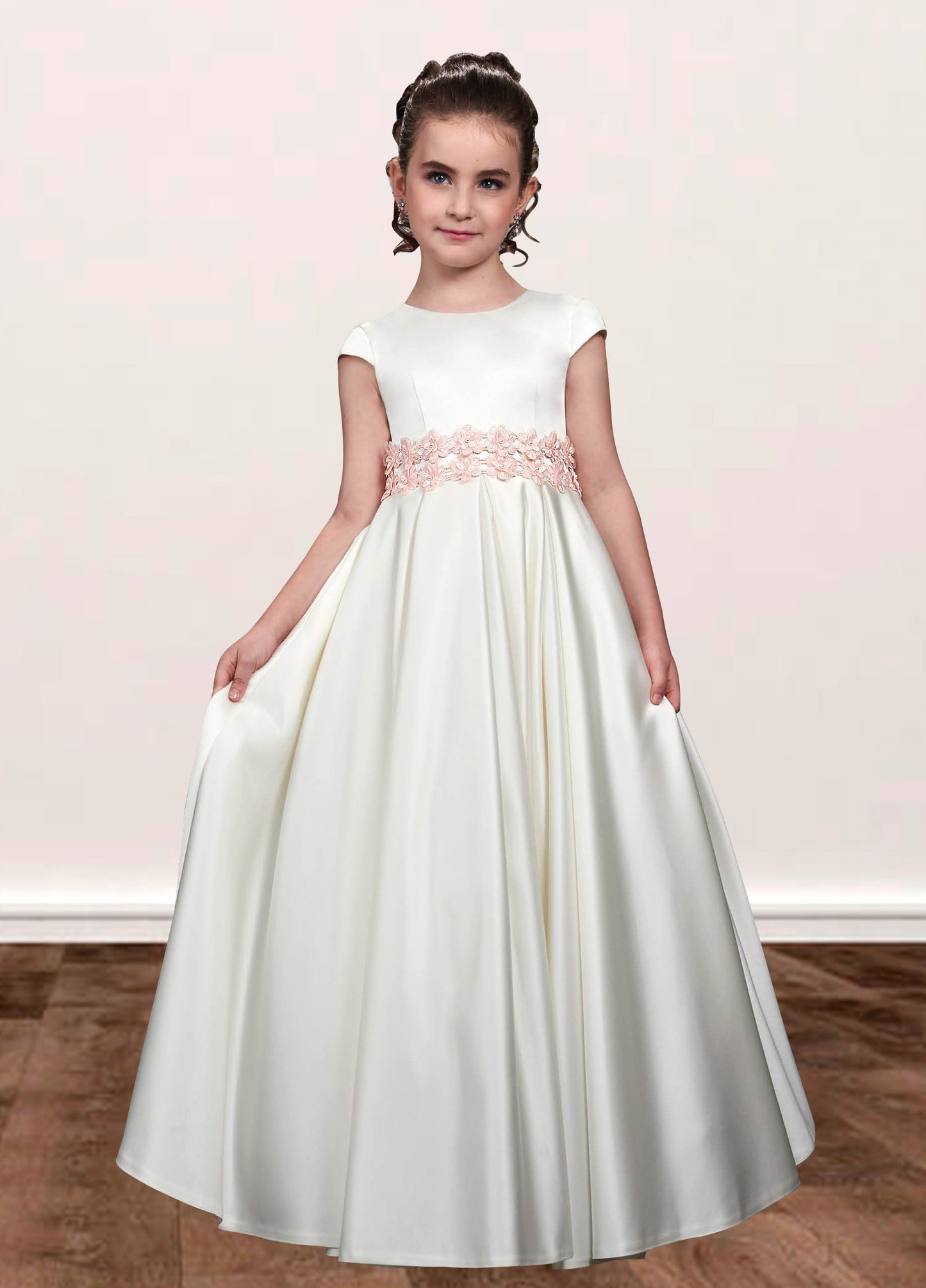 Lace A-Line Scoop Neck Sleeveless Flower Girl Dress-M500041