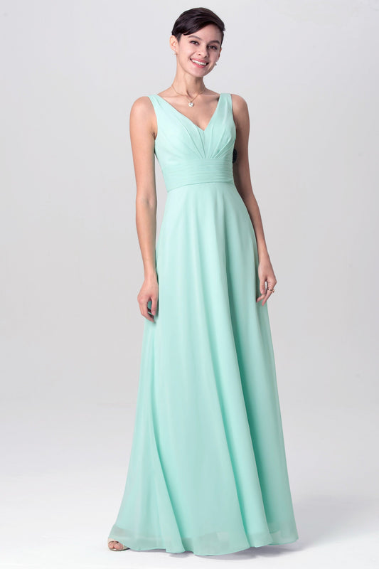 Chiffon Spaghetti Straps Sleeveless Bridesmaid Dress| Plus Size | 60+ Colors