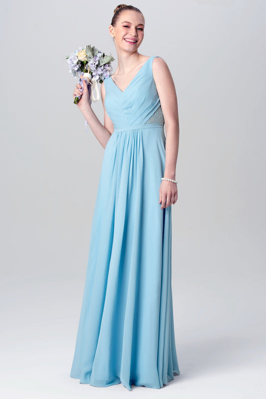 Chiffon Spaghetti Straps Sleeveless Bridesmaid Dress| Plus Size | 60+ Colors