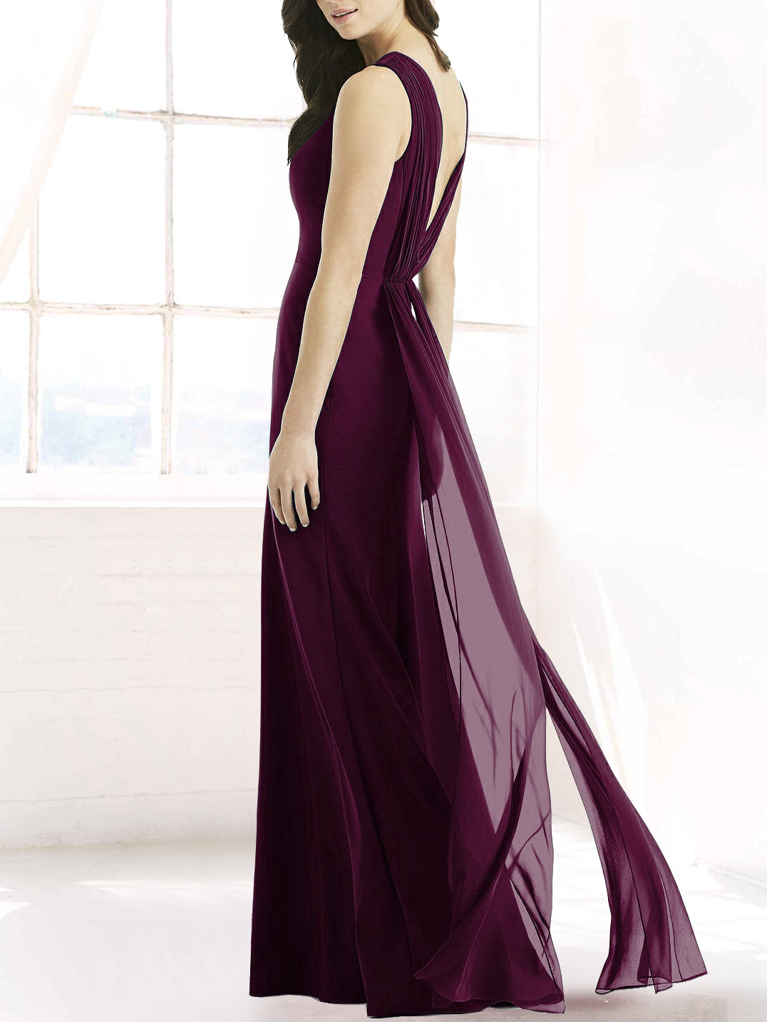 Chiffon Halter Sleeveless Bridesmaid Dress| Plus Size | 60+ Colors