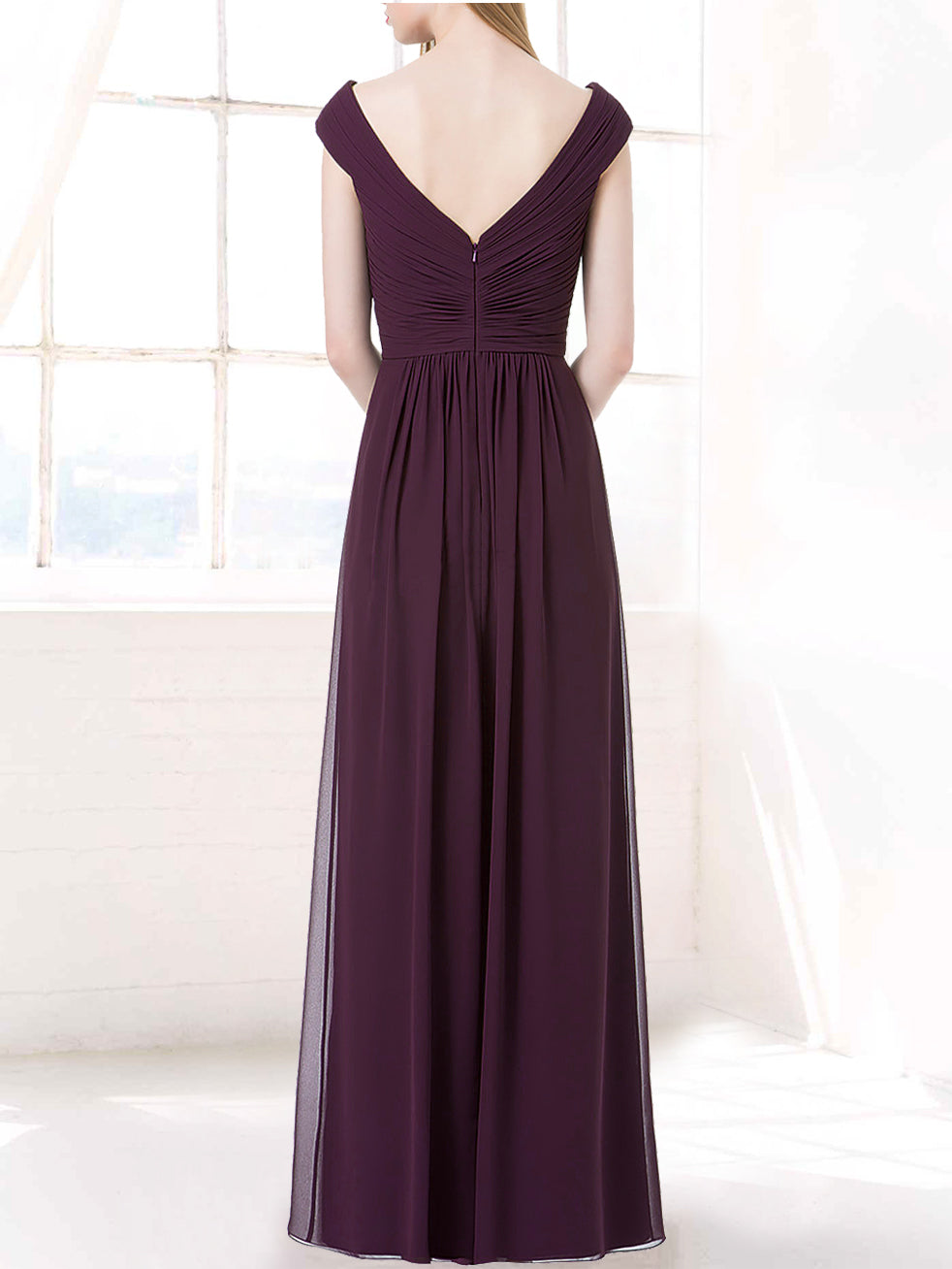 Chiffon Halter Sleeveless Bridesmaid Dress| Plus Size | 60+ Colors