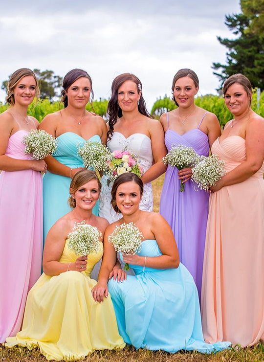 Bridesmaids pastel colors best sale