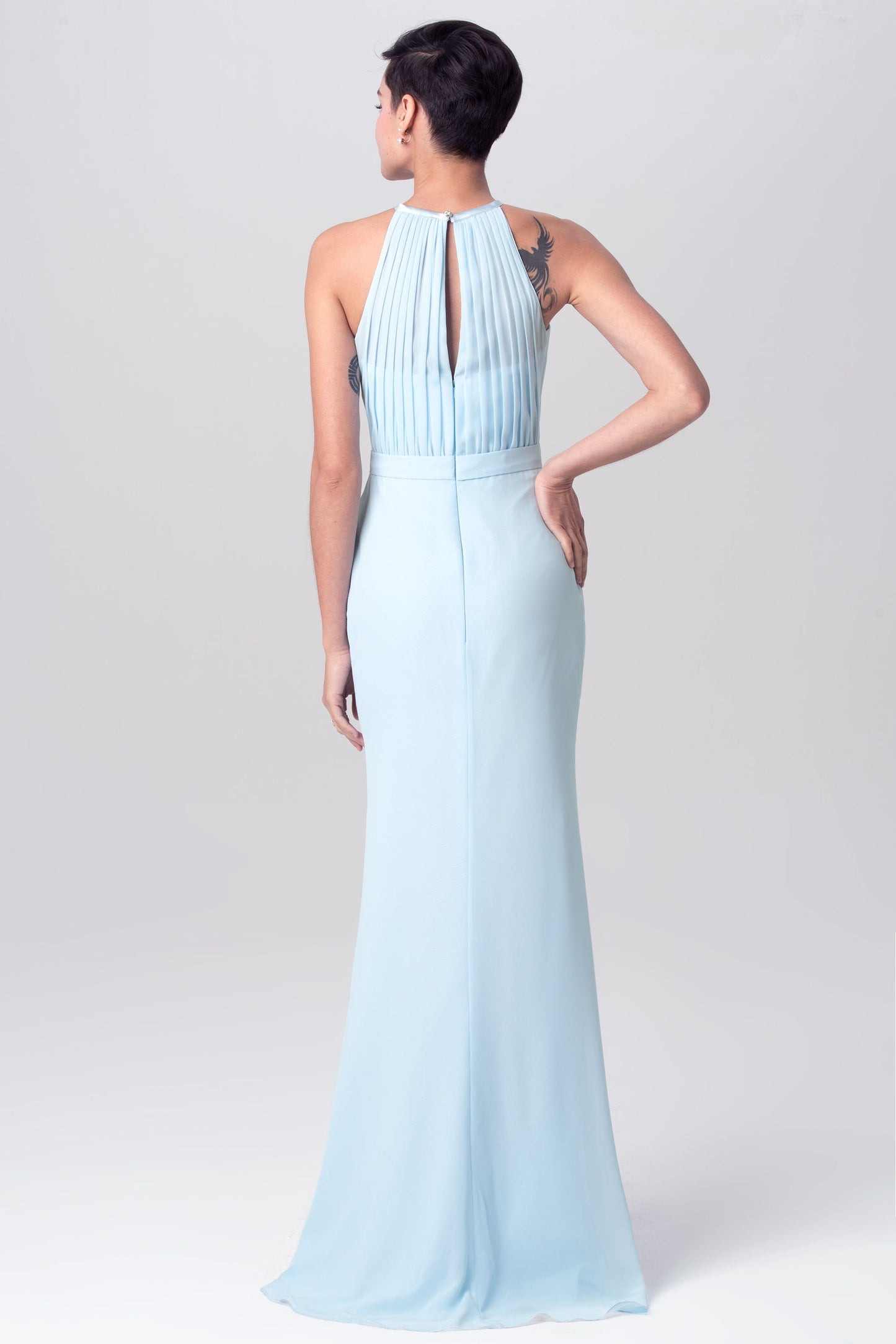 Chiffon Halter Sleeveless Bridesmaid Dress| Plus Size | 60+ Colors