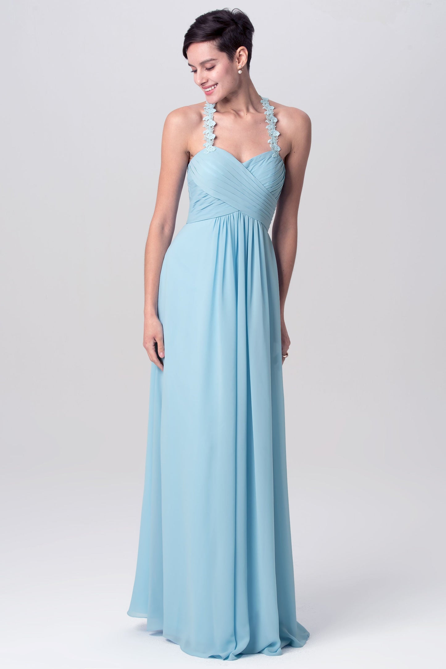 Chiffon Halter Sleeveless Bridesmaid Dress| Plus Size | 60+ Colors