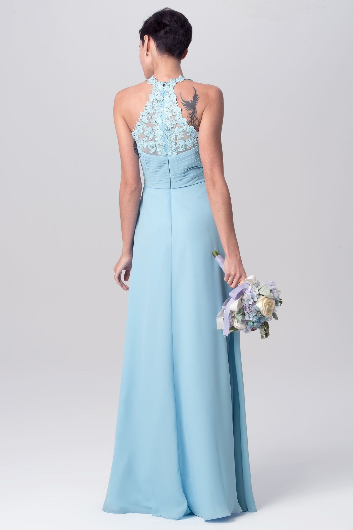 Chiffon Halter Sleeveless Bridesmaid Dress| Plus Size | 60+ Colors