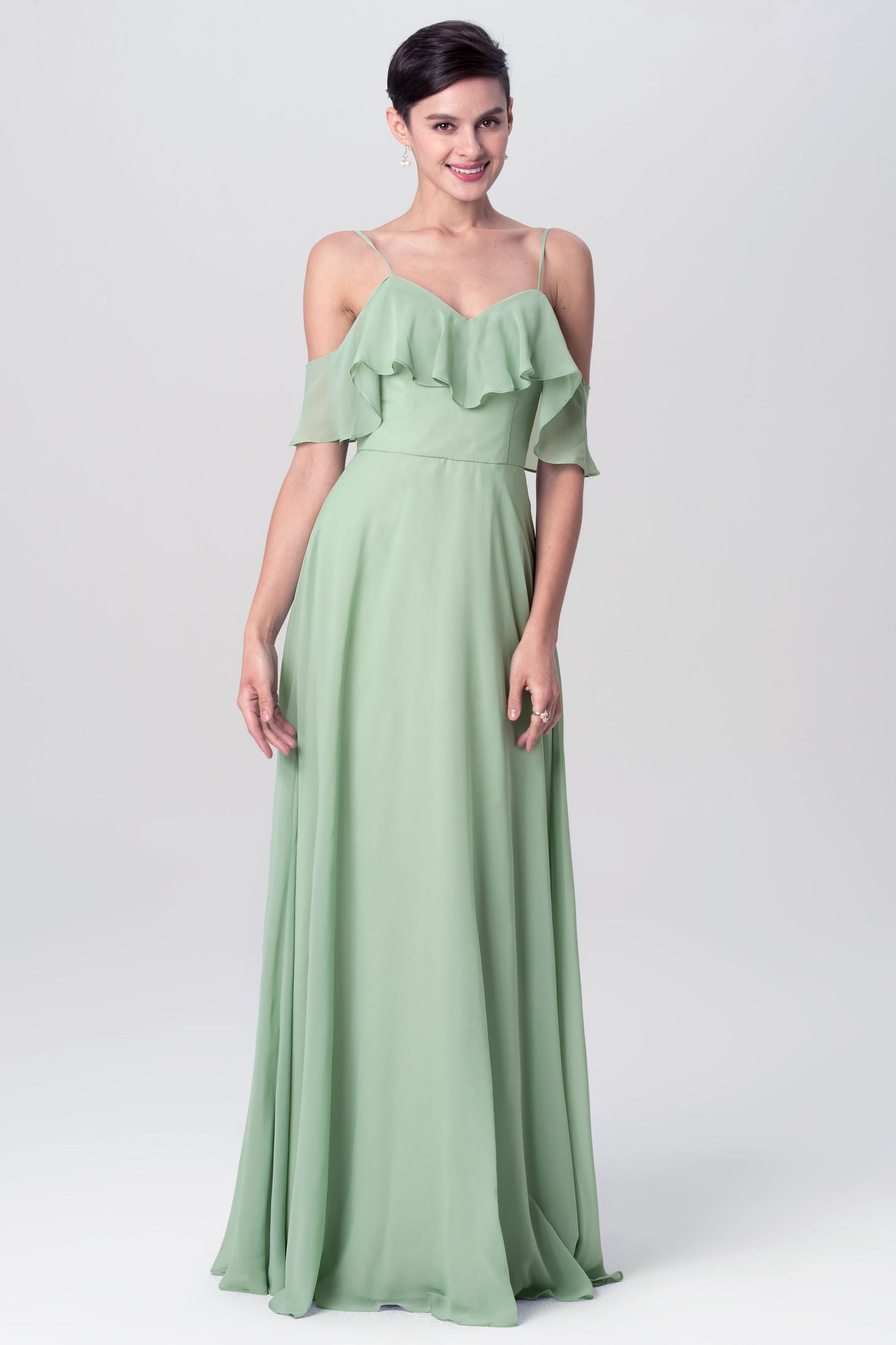 Chiffon Halter Sleeveless Bridesmaid Dress| Plus Size | 60+ Colors