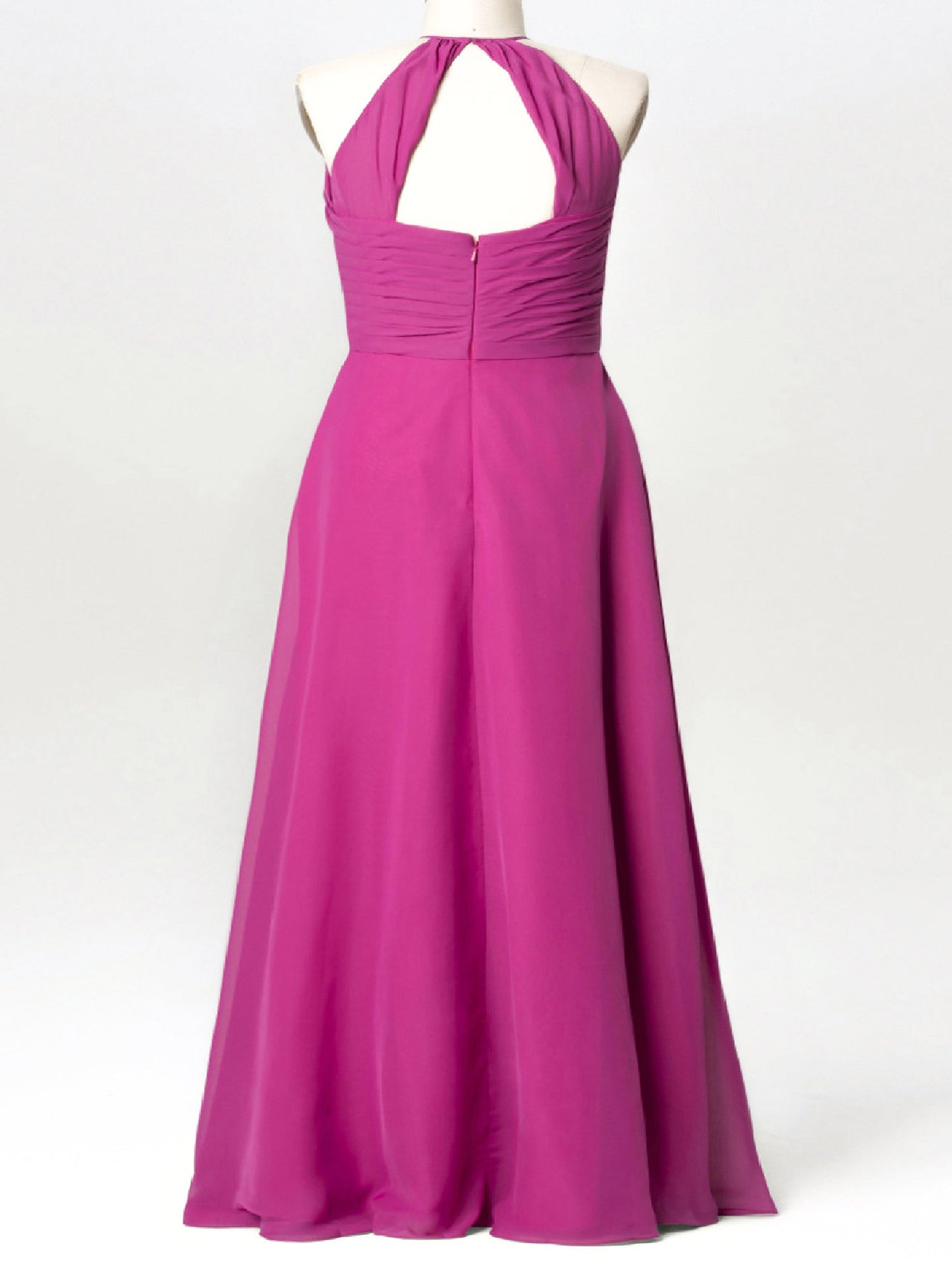 Chiffon Halter Sleeveless Bridesmaid Dress| Plus Size | 60+ Colors