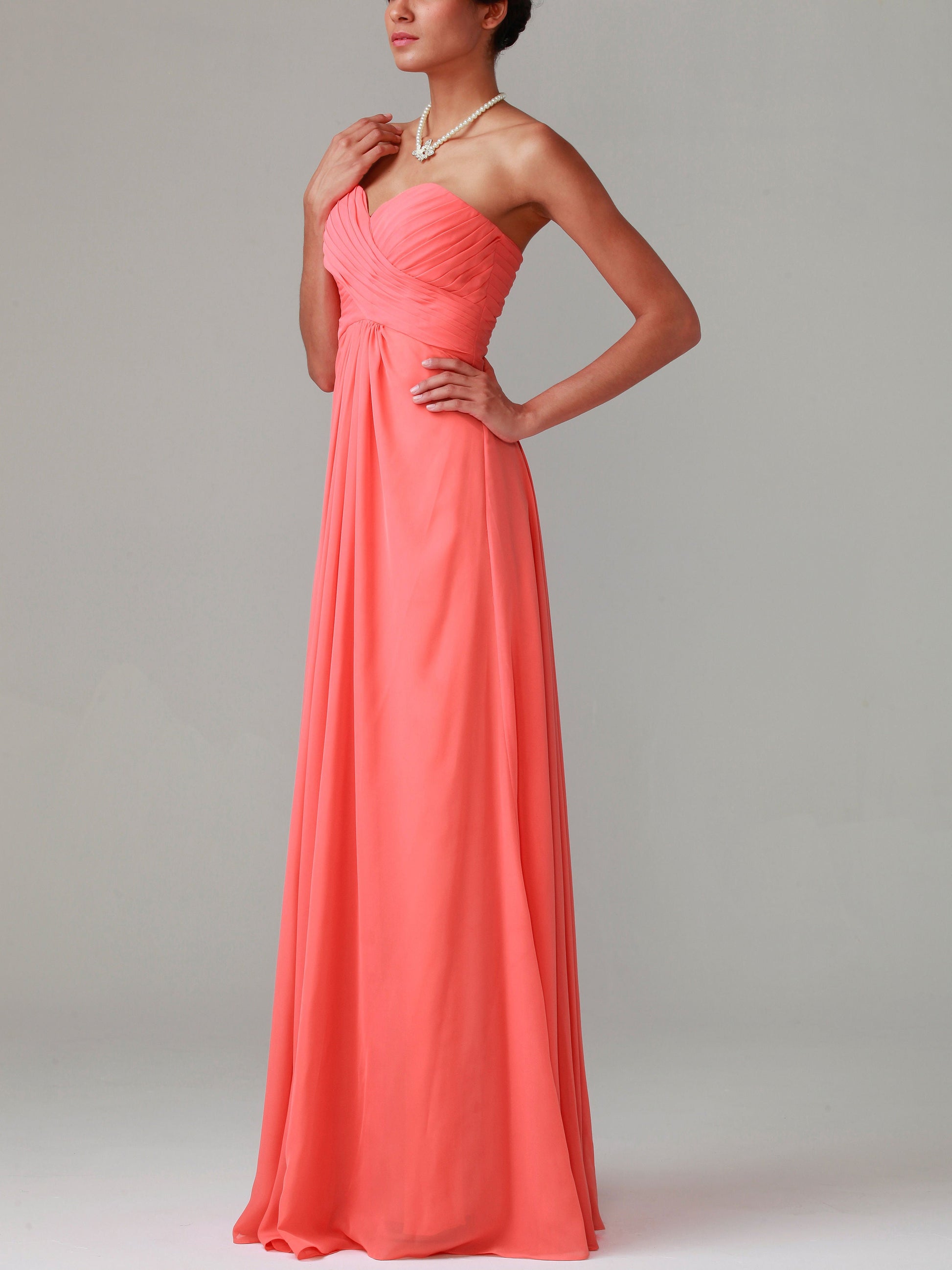 Chiffon Halter Sleeveless Bridesmaid Dress| Plus Size | 60+ Colors