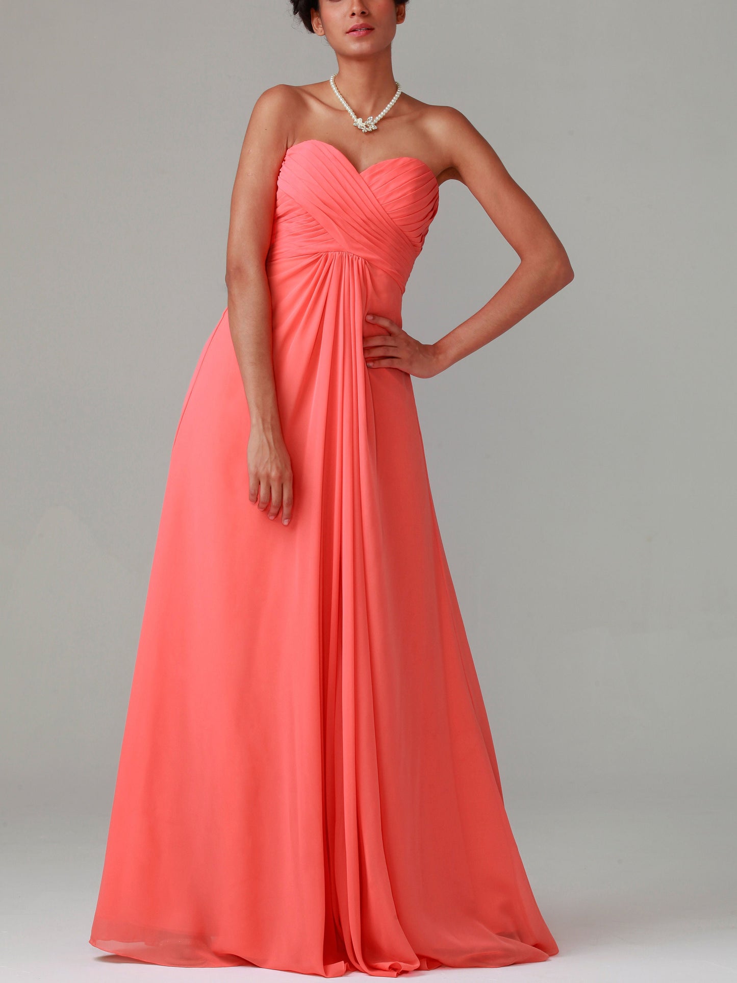 Chiffon Halter Sleeveless Bridesmaid Dress| Plus Size | 60+ Colors