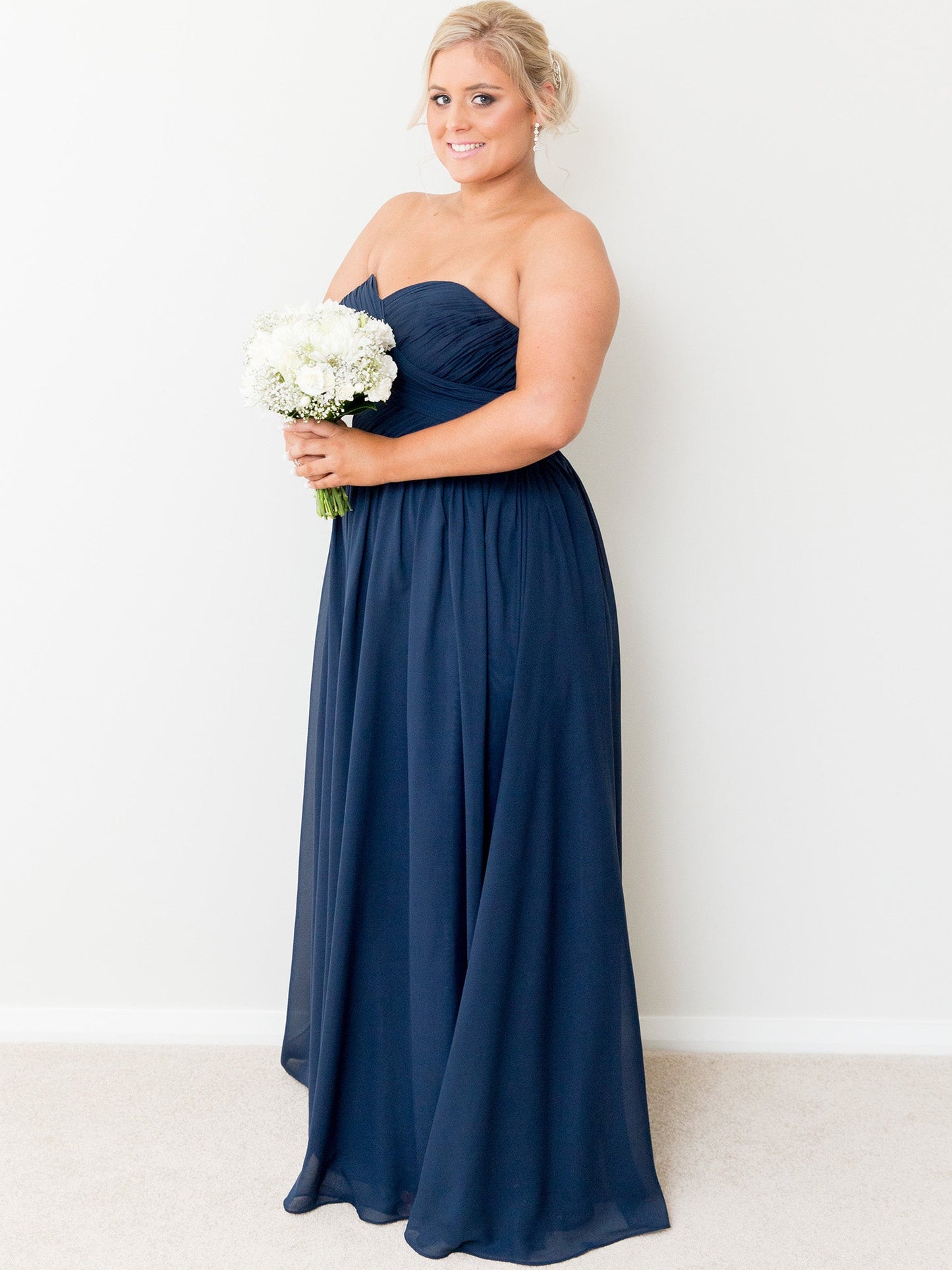 Chiffon Halter Sleeveless Bridesmaid Dress| Plus Size | 60+ Colors