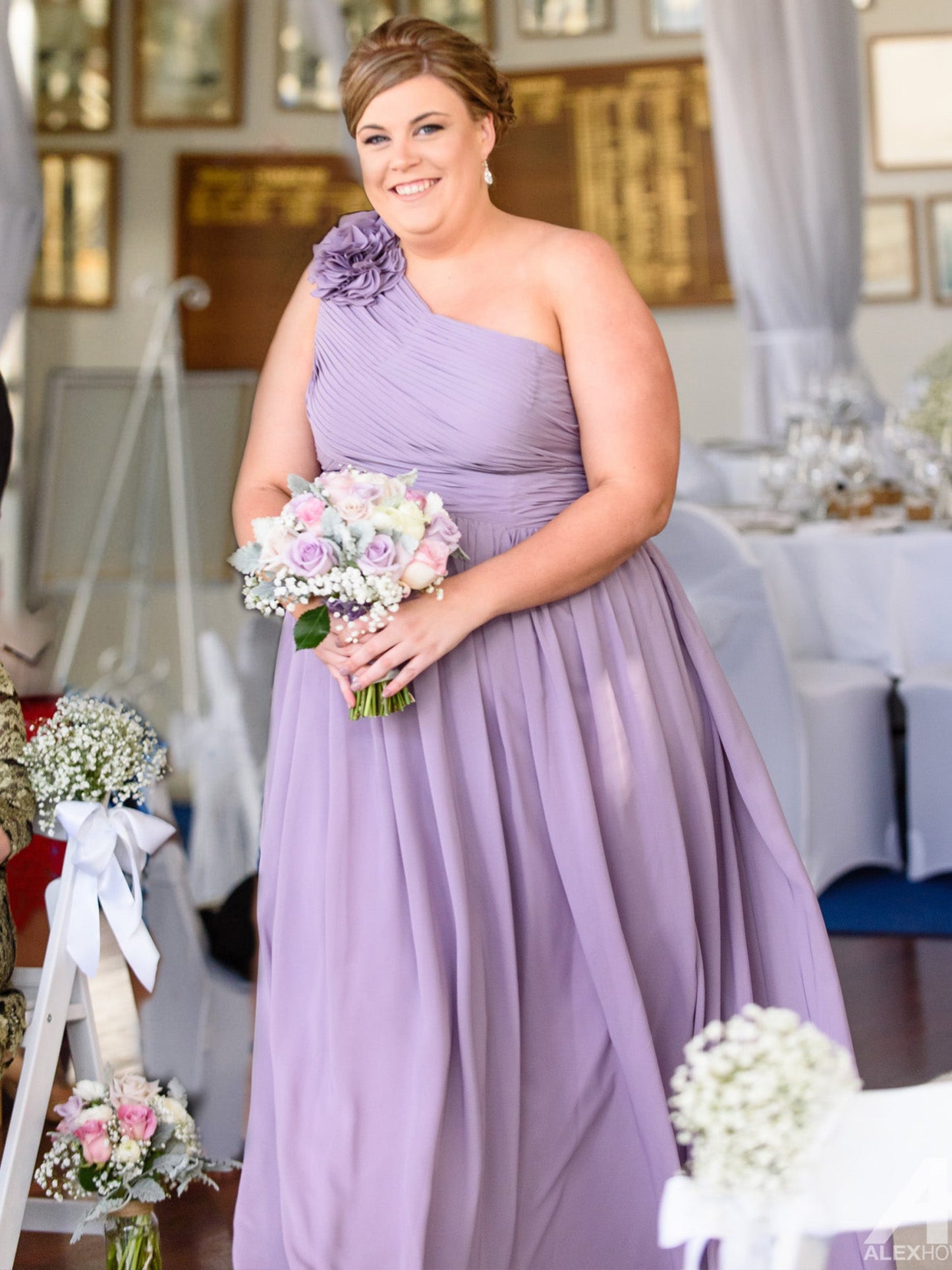 Chiffon Halter Sleeveless Bridesmaid Dress| Plus Size | 60+ Colors