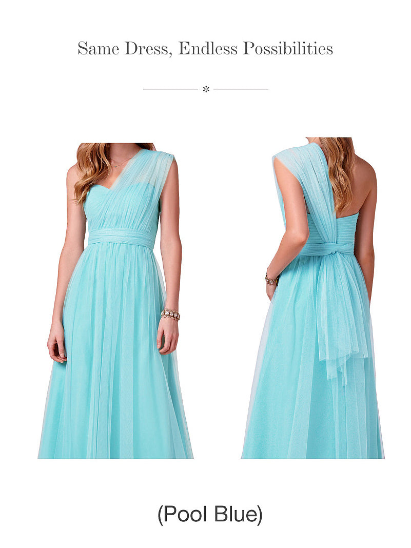 Tulle Convertible Sleeveless Bridesmaid Dress| Plus Size | 60+ Colors