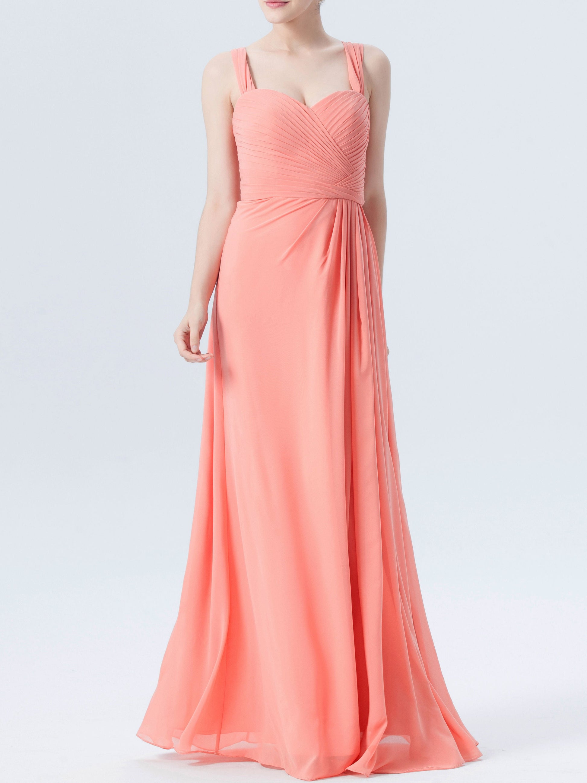 Chiffon Sweetheart Sleeveless Bridesmaid Dress| Plus Size | 60+ Colors