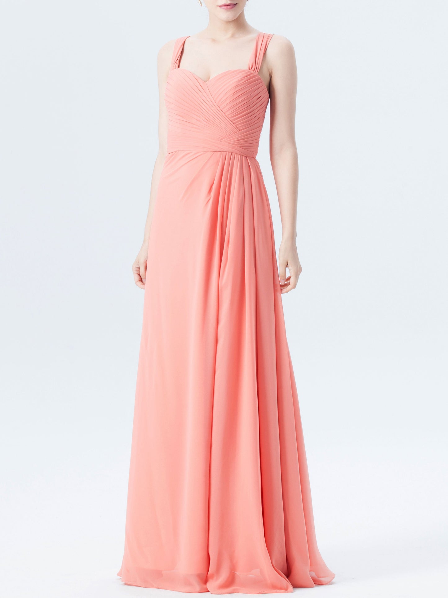 Chiffon Sweetheart Sleeveless Bridesmaid Dress| Plus Size | 60+ Colors