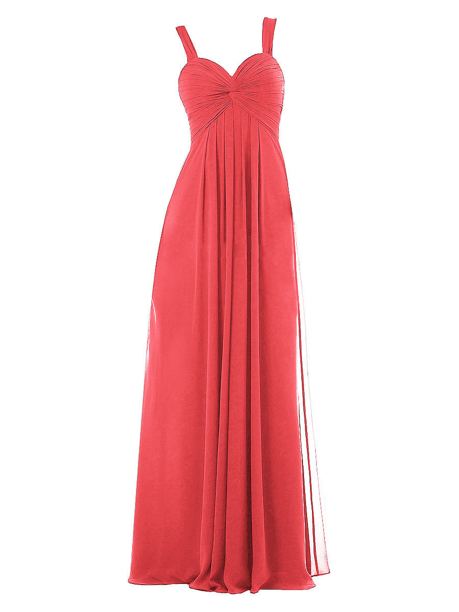 Chiffon A-line Sweetheart Sleeveless Bridesmaid Dress-MB0117625