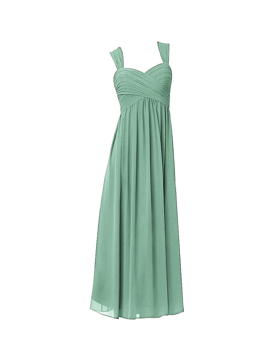 Chiffon Column Sweetheart Sleeveless Bridesmaid Dress-MB0117652