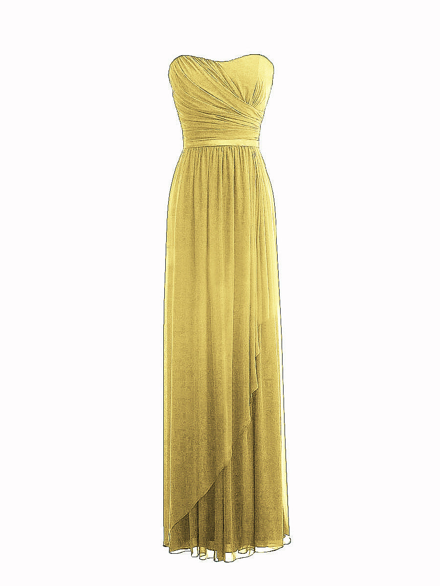 Chiffon Column Strapless Sleeveless Bridesmaid Dress-MB0117917