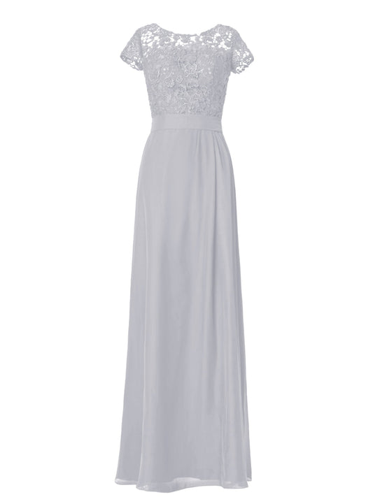 Lace V-Neck Cap Sleeves Bridesmaid Dress| Plus Size | 60+ Colors