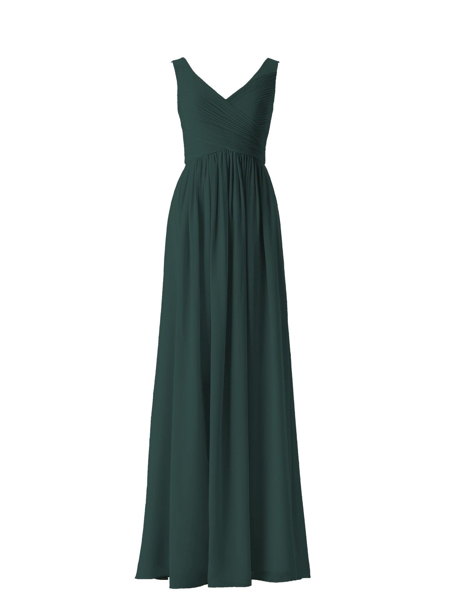 Chiffon V-Neck Sleeveless Bridesmaid Dress| Plus Size | 60+ Colors