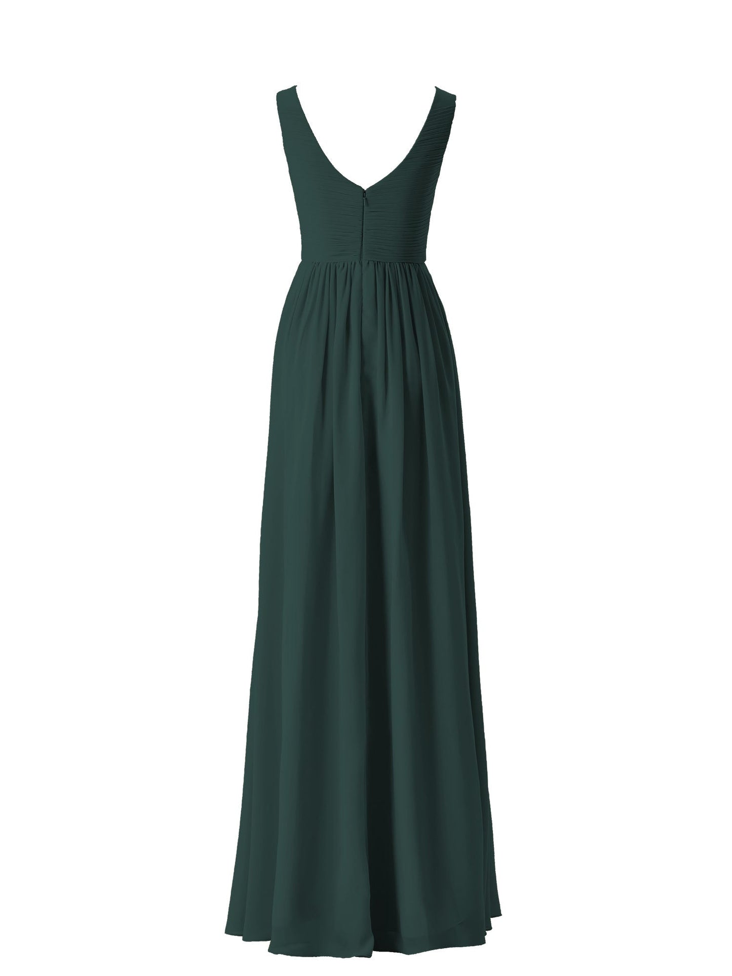 Chiffon V-Neck Sleeveless Bridesmaid Dress| Plus Size | 60+ Colors