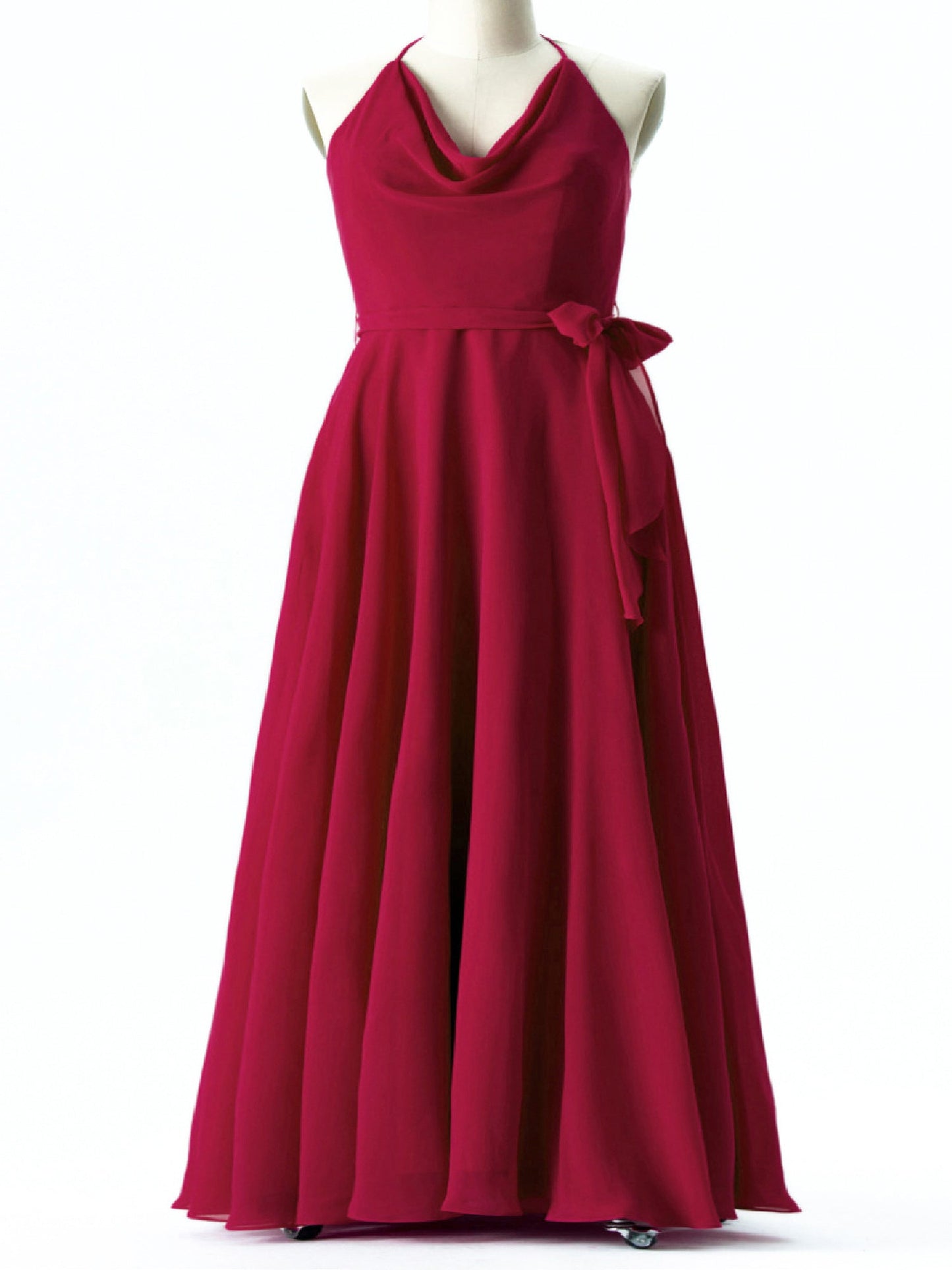 Chiffon Boat Neck Sleeveless Bridesmaid Dress| Plus Size | 60+ Colors