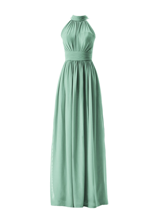 Chiffon Boat Neck Sleeveless Bridesmaid Dress| Plus Size | 60+ Colors