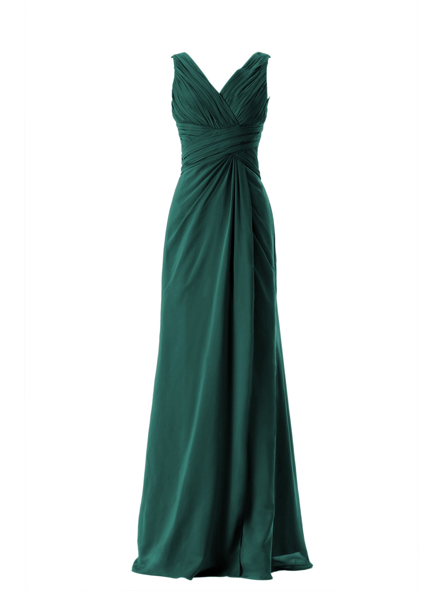 Chiffon Boat Neck Sleeveless Bridesmaid Dress| Plus Size | 60+ Colors