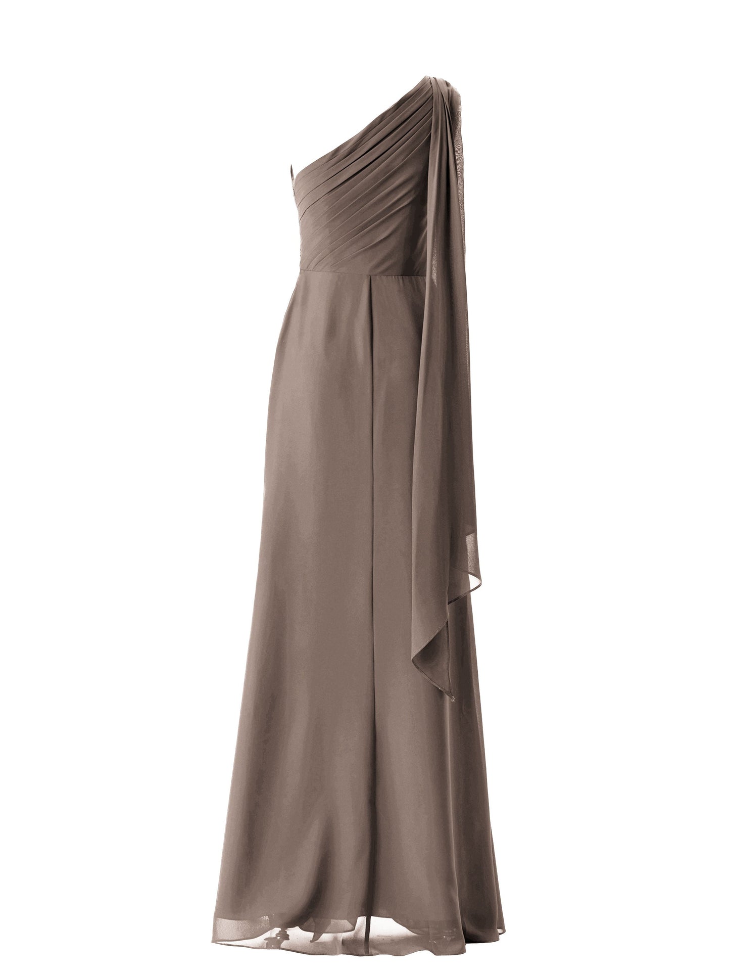 Chiffon One Shoulder Sleeveless Bridesmaid Dress| Plus Size | 60+ Colors