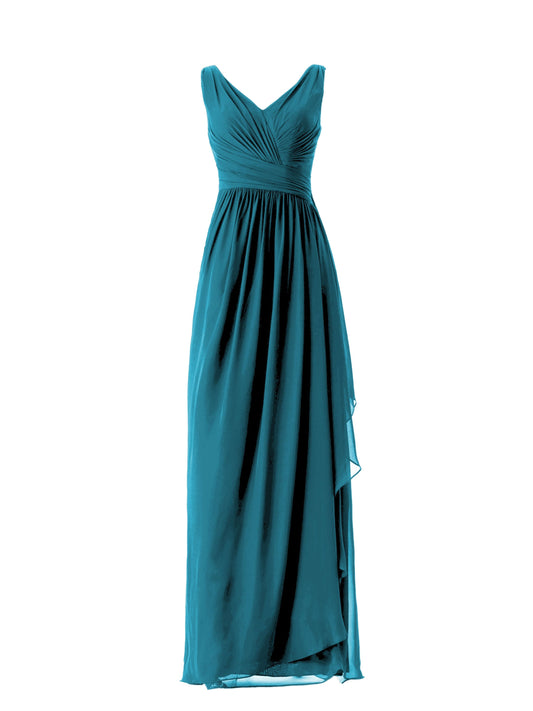 Chiffon One Shoulder Sleeveless Bridesmaid Dress| Plus Size | 60+ Colors