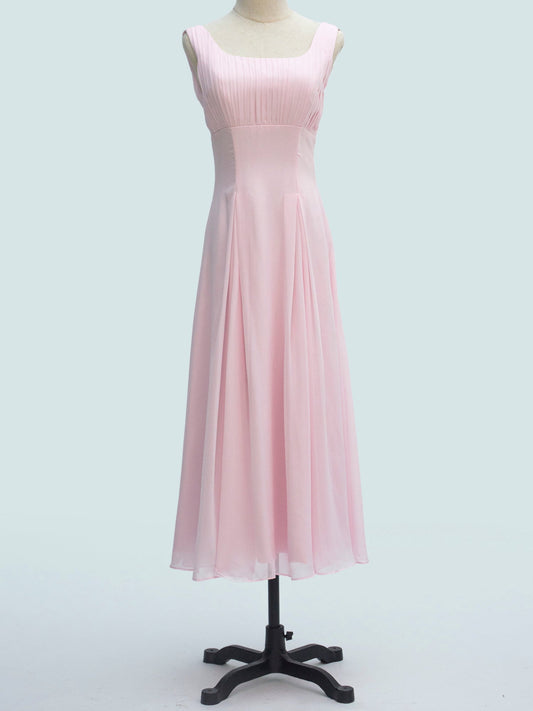 Chiffon V-Neck Sleeveless Bridesmaid Dress| Plus Size | 60+ Colors