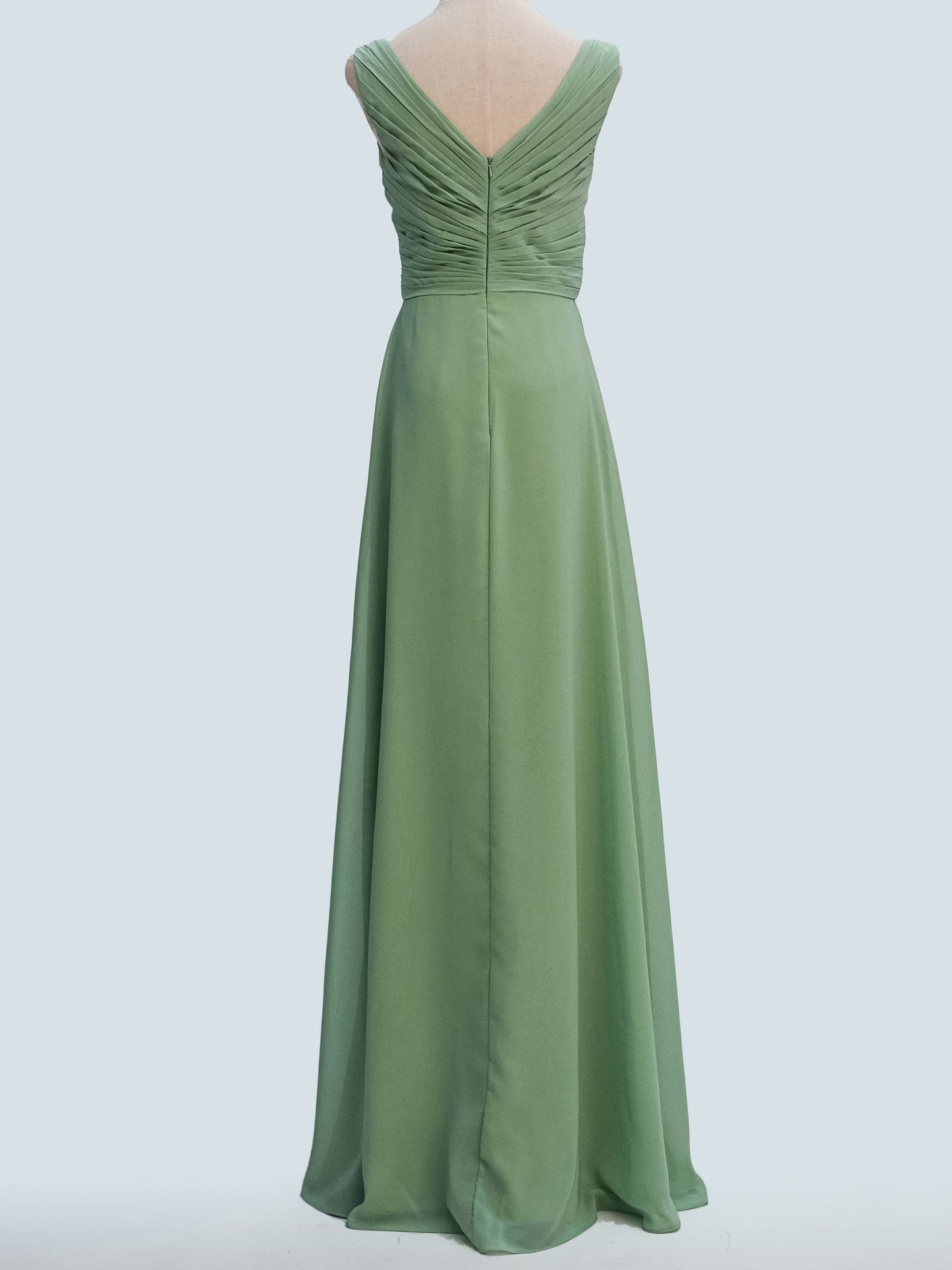 Chiffon Boat Neck Sleeveless Bridesmaid Dress| Plus Size | 60+ Colors