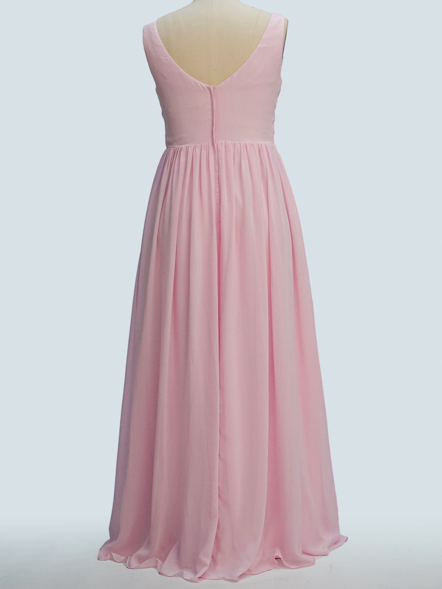 Chiffon Off the Shoulder Sleeveless Bridesmaid Dress| Plus Size | 60+ Colors