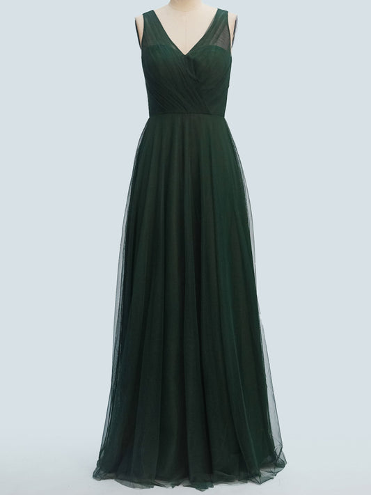 Chiffon Dipped Sleeveless Bridesmaid Dress| Plus Size | 60+ Colors