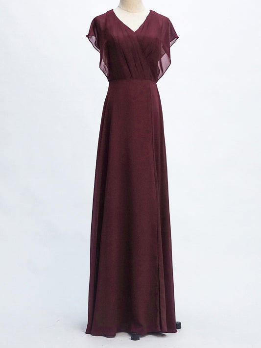 Chiffon V-Neck Sleeveless Bridesmaid Dress| Plus Size | 60+ Colors