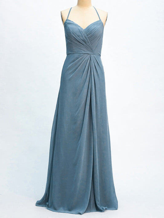 Chiffon V-Neck Sleeveless Bridesmaid Dress| Plus Size | 60+ Colors