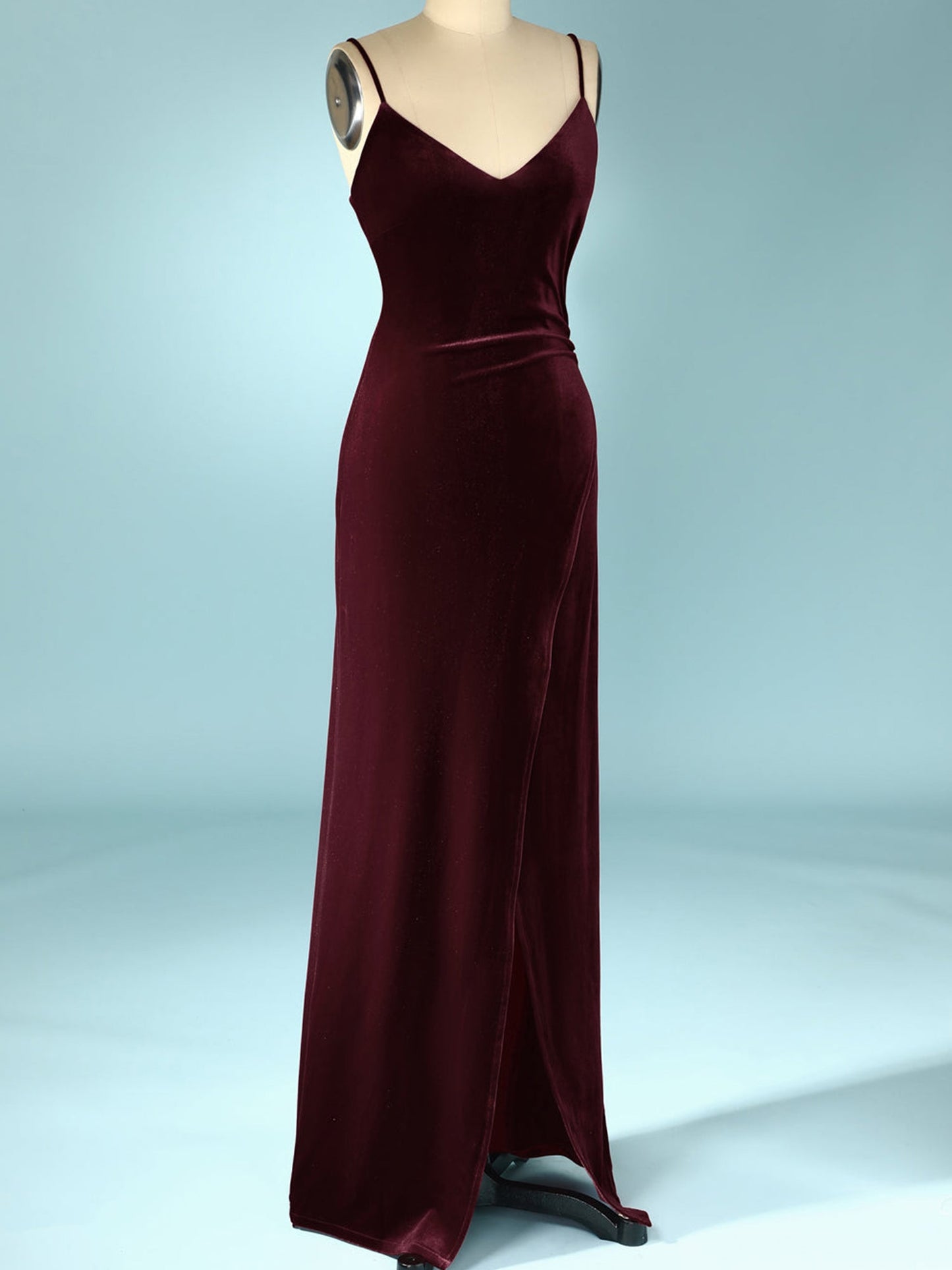 Velvet V-Neck Sleeveless Bridesmaid Dress| Plus Size | 60+ Colors