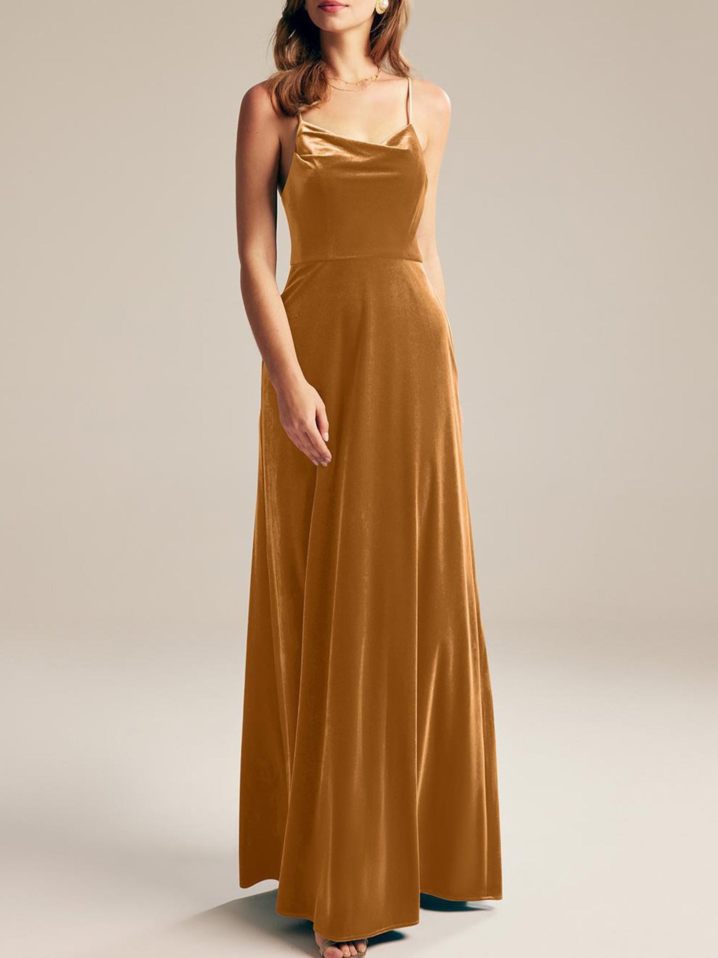 Velvet V-Neck Sleeveless Bridesmaid Dress| Plus Size | 60+ Colors