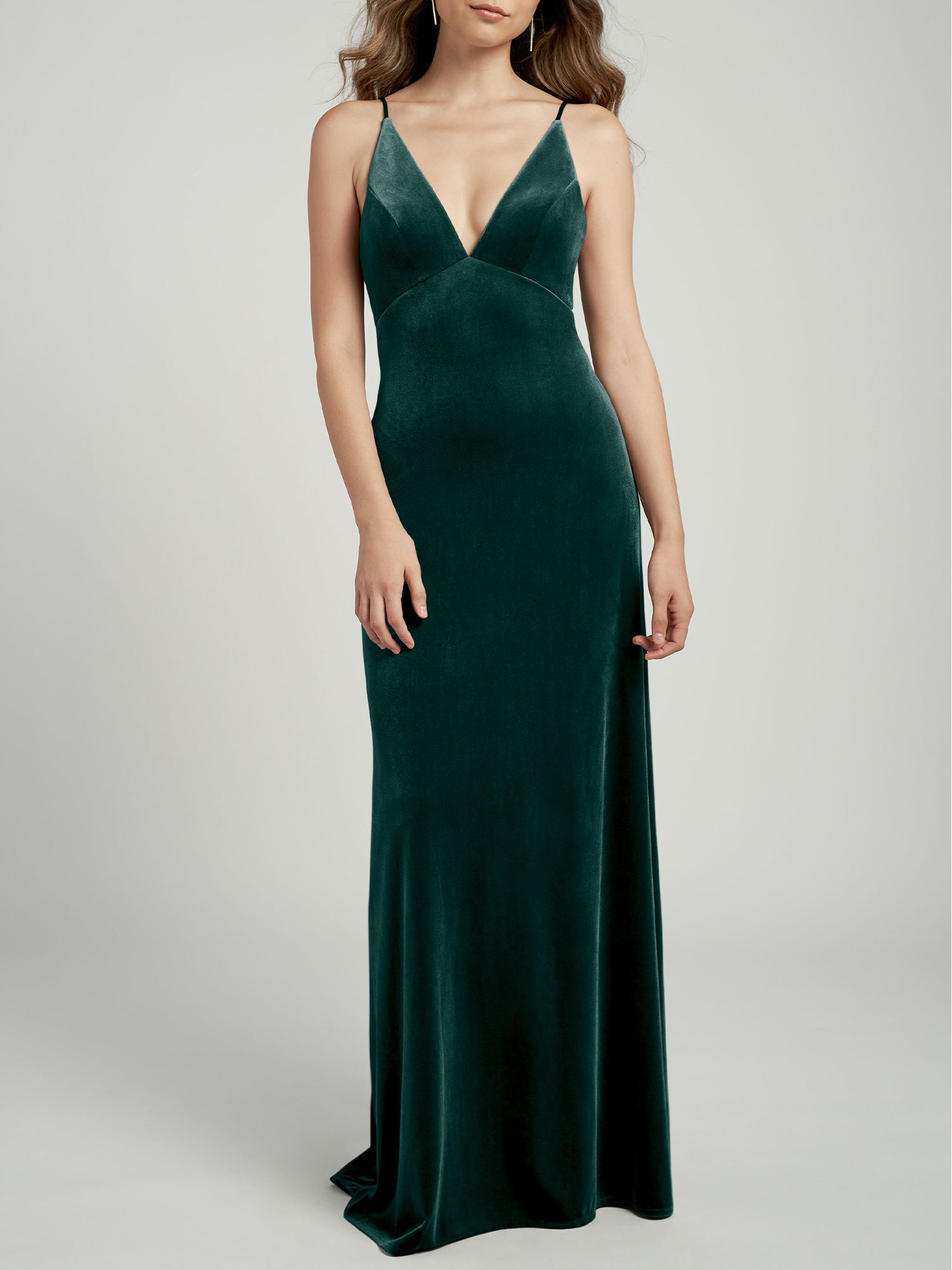Velvet V-Neck Half Sleeves Bridesmaid Dress| Plus Size | 60+ Colors