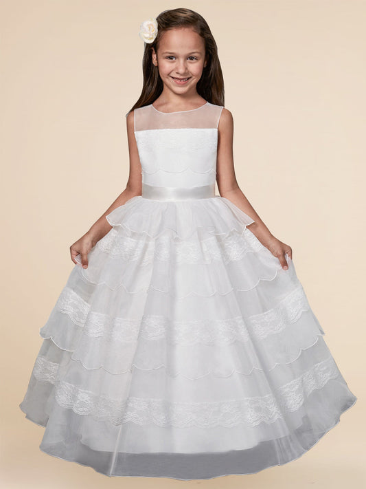 Lace A-Line Scoop Neck Sleeveless Flower Girl Dress-M500017