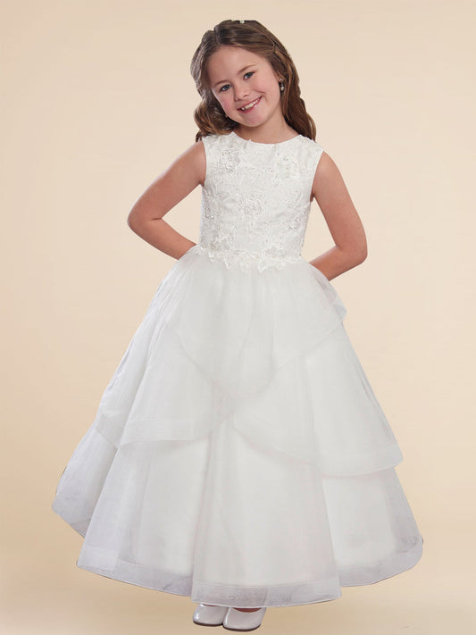 Lace A-Line Scoop Neck Sleeveless Flower Girl Dress-M500019