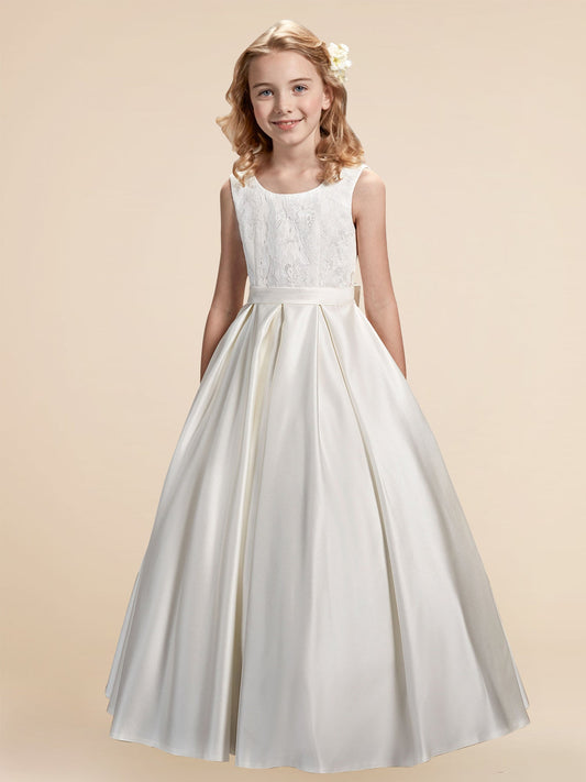 Lace A-Line Scoop Neck Sleeveless Flower Girl Dress-M500022