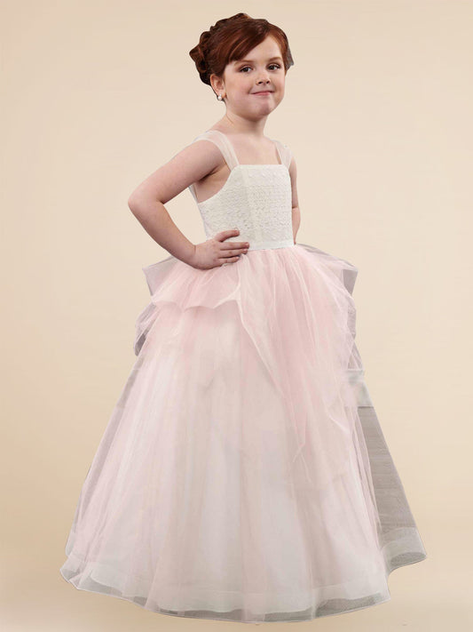 Lace A-Line Bateau/Boat Sleeveless Flower Girl Dress-M500029