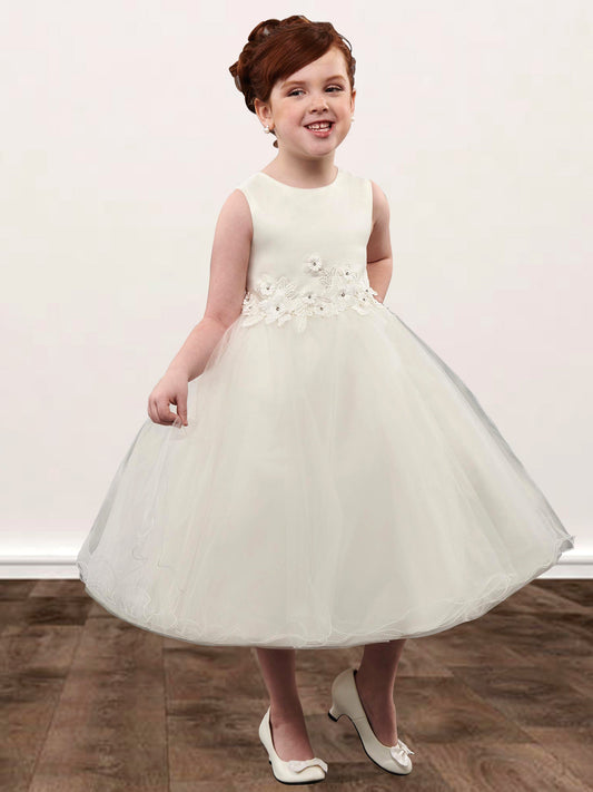 Lace A-Line Scoop Neck Sleeveless Flower Girl Dress-M500030