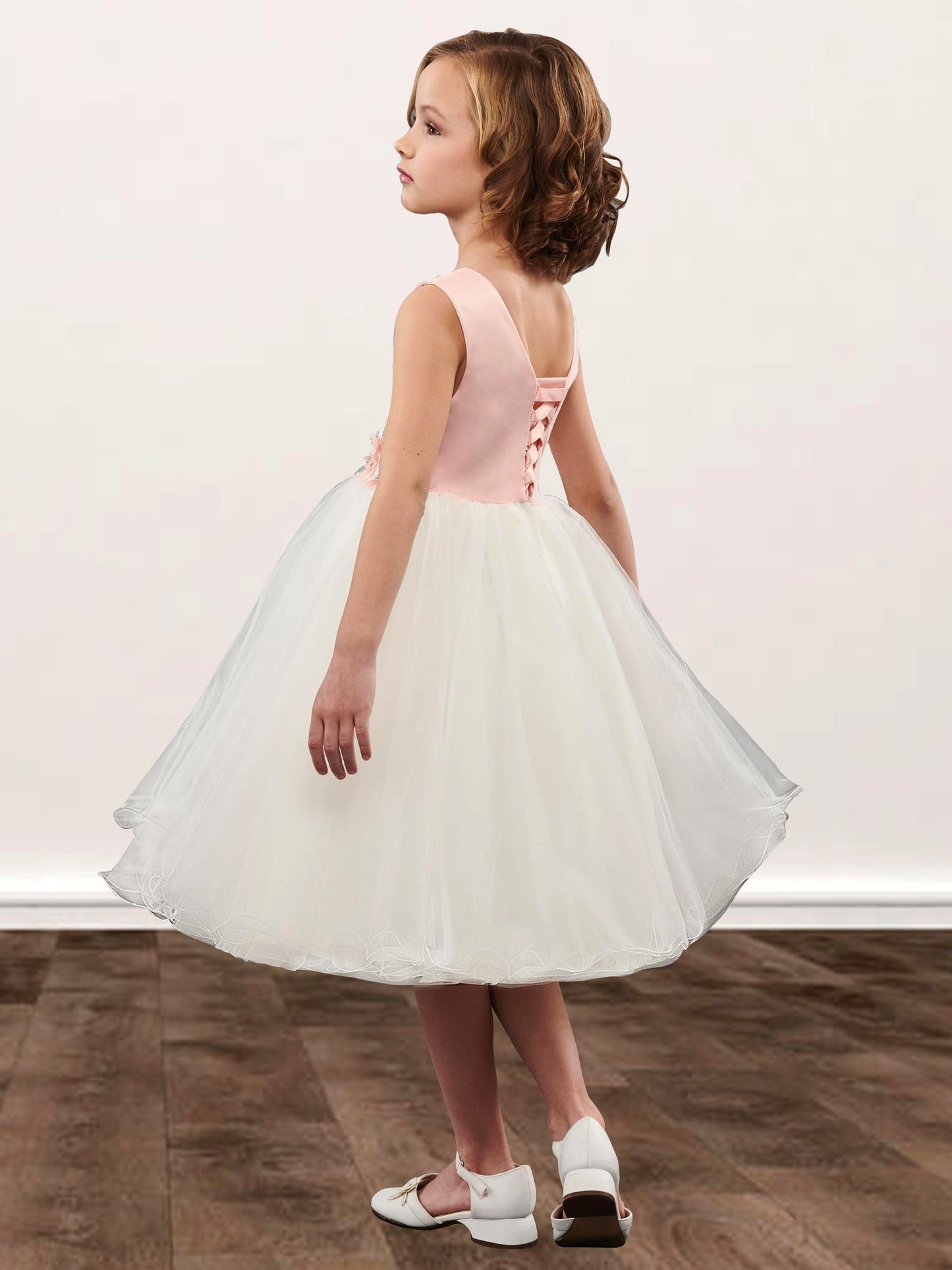 Lace A-Line Scoop Neck Sleeveless Flower Girl Dress-M500030
